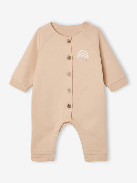 Long-sleeved playsuit for baby beige 