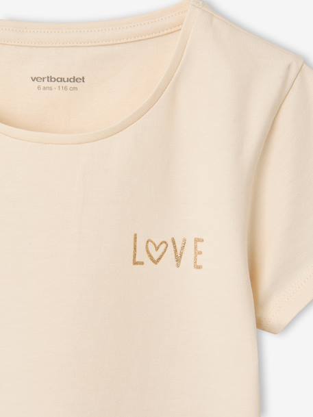 Pack of 3 short-sleeved T-shirts for girls beige 