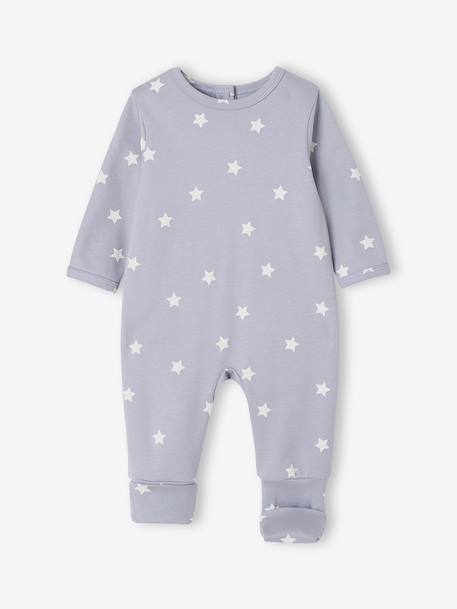 Pack of 2 baby sleepsuits with back opening sky blue 