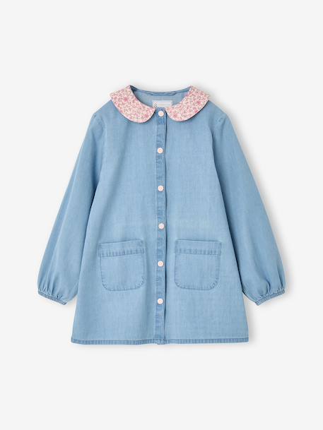 Customisable smock for girls denim blue 