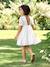 Bohemian girl's dress with lace sleeves white 