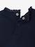 Long-sleeved baby t-shirt with leopard heart pattern ecru+navy blue 