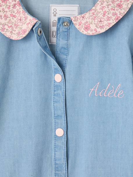 Customisable smock for girls denim blue 