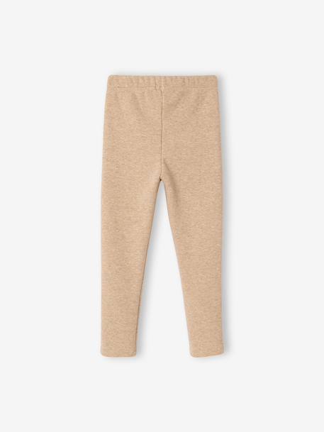 Fleece Lined Leggings for Girls black+blush+marl beige+navy blue 
