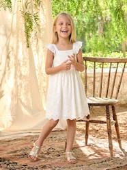Girls-Girls’ Cotton Broderie Anglaise Dress