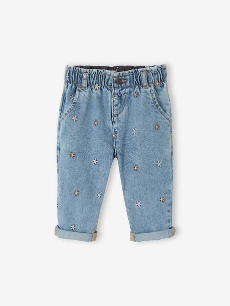 Mom jeans for baby girls stone 