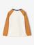 Long-sleeved T-shirt for boys bordeaux red+ochre+sage green 