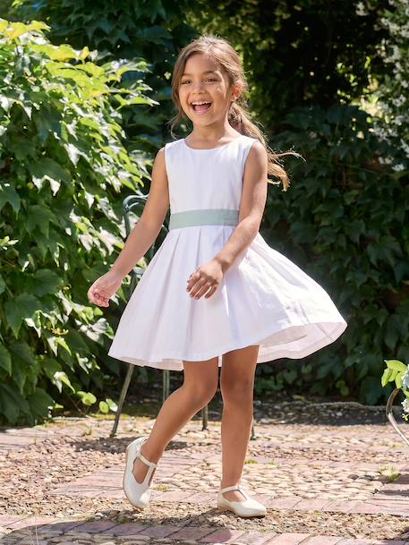 Occasion Wear Dress with Floral Print, for Girls light blue+pale pink+printed pink+printed white+white 
