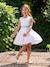 Occasion Wear Dress with Floral Print, for Girls light blue+pale pink+printed pink+printed white+white 
