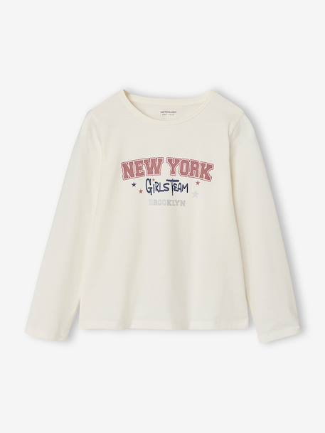 Long-sleeved T-shirt for girls ecru 