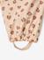Fleece-lined baby's hooded printed rainsuit old rose+vanilla 