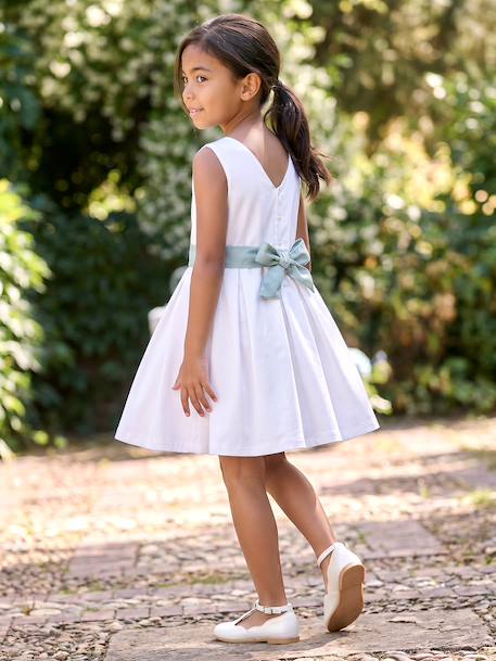 Occasion Wear Dress with Floral Print, for Girls light blue+pale pink+printed pink+printed white+white 