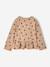 Long-sleeved blouse for girls dusky pink+taupe 
