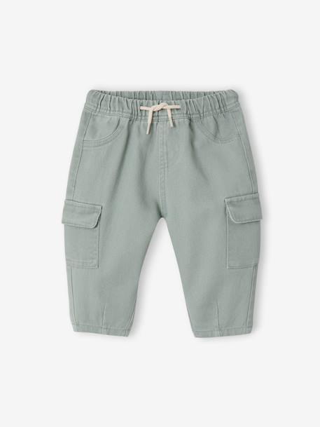 Balloon trousers for baby boys sage green 