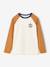 Long-sleeved T-shirt for boys bordeaux red+ochre+sage green 