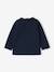 Long-sleeved baby t-shirt with leopard heart pattern ecru+navy blue 