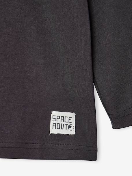 Long-sleeved T-shirt with slogan print for boys anthracite+pistachio+yellow 