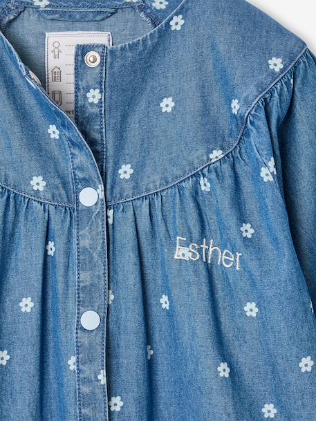 Customisable smock for girls denim blue 