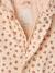Fleece-lined baby's hooded printed rainsuit old rose+vanilla 