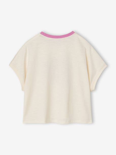 Short-sleeved T-shirt for girls ecru 