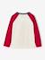 Long-sleeved T-shirt for boys bordeaux red+ochre+sage green 