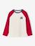 Long-sleeved T-shirt for boys bordeaux red+ochre+sage green 