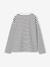 Long-sleeved striped T-shirt for girls dusky pink+ecru 