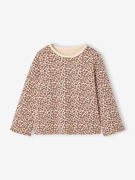 Long-sleeved T-shirt for girls blush+vanilla 