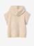 Sleeveless hooded zip-up cardigan for girls beige 