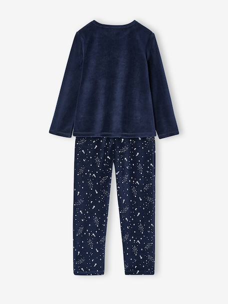 Pack of 2 long velvet pyjamas for girls rosy 