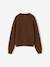 Long-sleeved cardigan for girls chocolate+old rose 