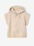 Sleeveless hooded zip-up cardigan for girls beige 