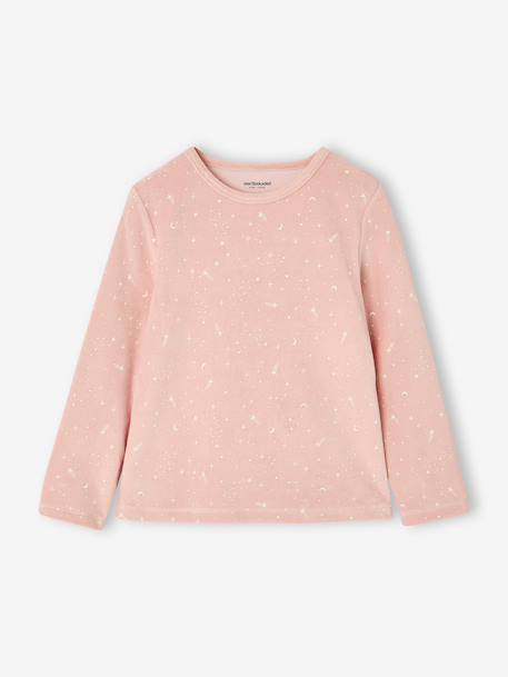 Pack of 2 long velvet pyjamas for girls rosy 