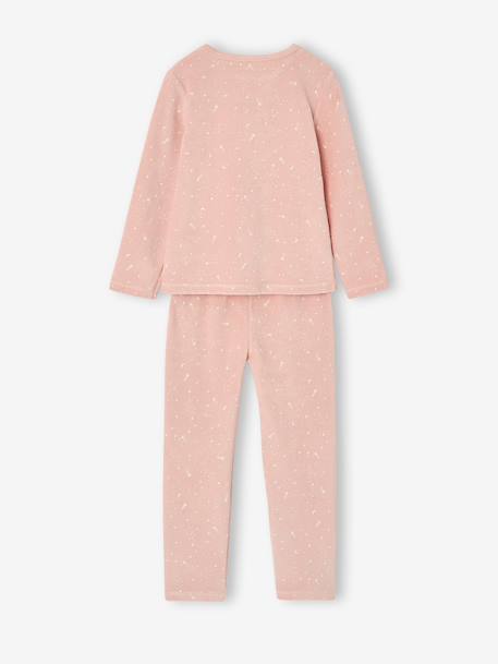 Pack of 2 long velvet pyjamas for girls rosy 