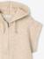 Sleeveless hooded zip-up cardigan for girls beige 