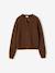 Long-sleeved cardigan for girls chocolate+old rose 