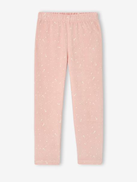 Pack of 2 long velvet pyjamas for girls rosy 