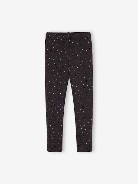 Pack of 2 Leggings Lined in Fleece Knit anthracite+plum 