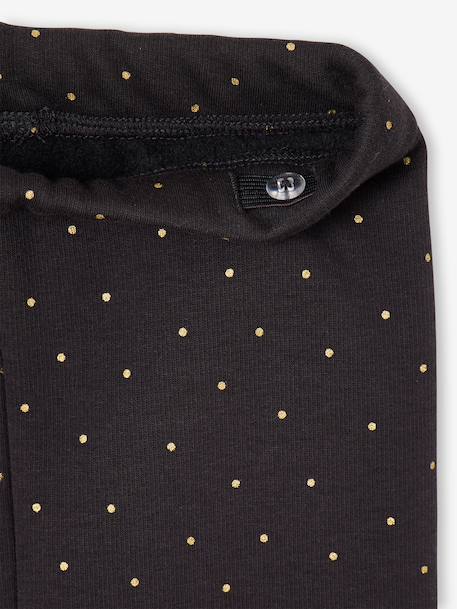 Pack of 2 Leggings Lined in Fleece Knit anthracite+plum 