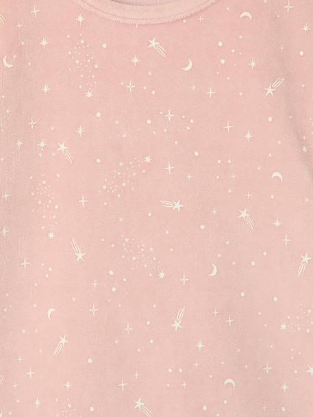 Pack of 2 long velvet pyjamas for girls rosy 