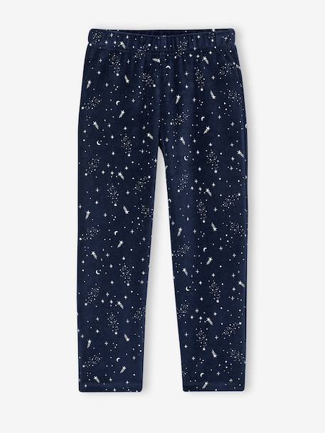 Pack of 2 long velvet pyjamas for girls rosy 