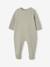 Pack of 3 baby sleepsuits with back opening ecru+sage green 