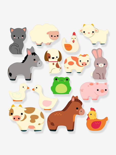 DJECO repositionable farm animal stickers red 