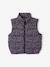 Sleeveless Lightweight Jacket with Floral Pattern for Girls navy blue+printed pink 