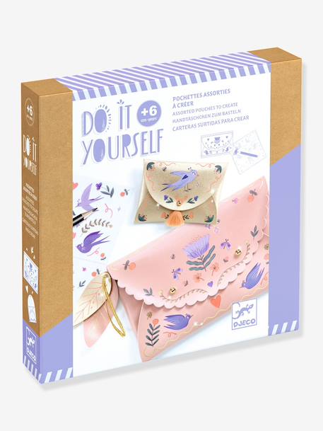 DJECO diy create-your-own pouches 6+ violet 