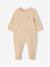 Pack of 3 baby sleepsuits with back opening ecru+sage green 