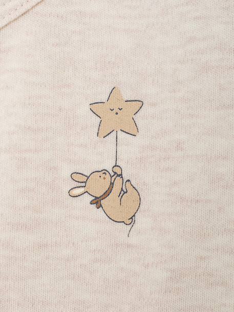 Pack of 3 long-sleeved newborn bodysuits cappuccino 