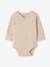Pack of 3 long-sleeved newborn bodysuits cappuccino 