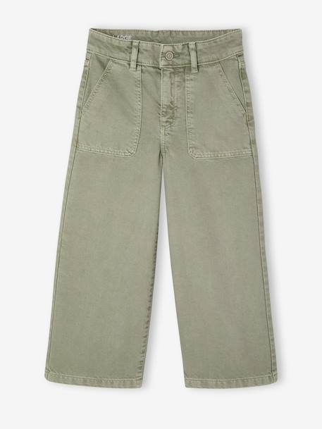 Medium Fit Wide Leg MorphologiK Trousers for Girls coral+grey green+khaki+old rose 