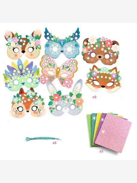 Pack of 5 DIY animal masks rose 